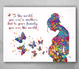 Pregnant Woman Quote Watercolor Print Pregnancy Mom Gift Butterfly Obstetrician Nursing Baby Shower New Mum Art Mother Gift Midwife Gift-343