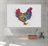 Chicken Watercolor Print Chicken Art Print House Warming Gift Pet Gift Animal Love Nursery Animal Decor Poster Farm Animal Poster-505