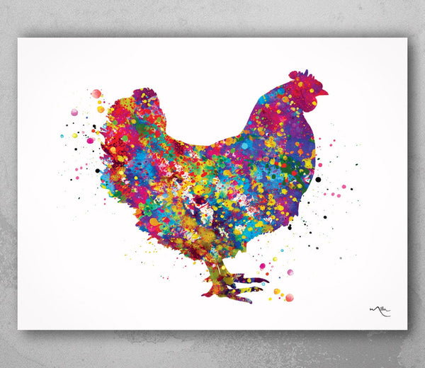 Chicken Watercolor Print Chicken Art Print House Warming Gift Pet Gift Animal Love Nursery Animal Decor Poster Farm Animal Poster-505