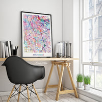 Amsterdam Map Netherland Amsterdam City Map Art Print Wall Art Poster Holland Wall Decor Wanderlust Decor Wall Hanging Travel Decor [NO 788]