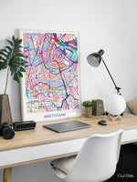 Amsterdam Map Netherland Amsterdam City Map Art Print Wall Art Poster Holland Wall Decor Wanderlust Decor Wall Hanging Travel Decor [NO 788]