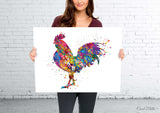Rooster Watercolor Print Cockorel Rooster Art Print Chicken Housewarming Gift Farm Animal Kitchen Wall Art Country Home Decor Nursery-1694