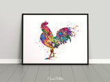 Rooster Watercolor Print Cockorel Rooster Art Print Chicken Housewarming Gift Farm Animal Kitchen Wall Art Country Home Decor Nursery-1694