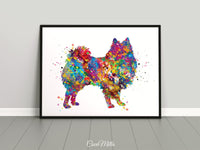 American Eskimo Dog Watercolor Print Eskie Dog Art Custom Dog Portrait Pet Gift Animal Dog Painting Doglover Gift Personelize Poster-1488