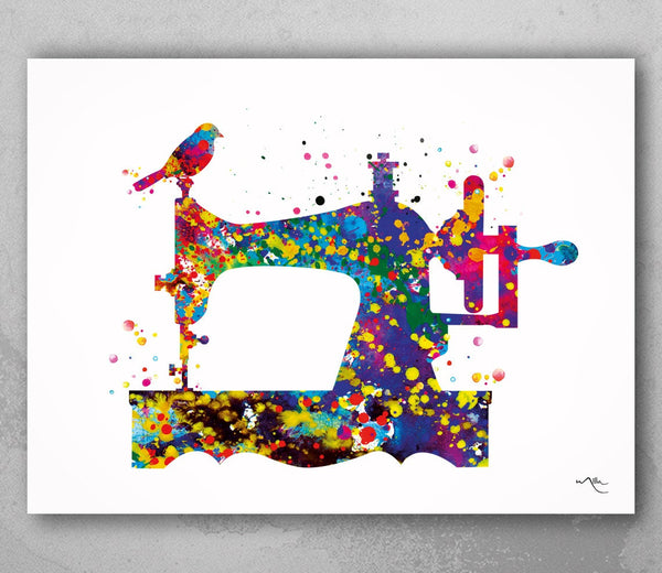 Sewing Machine Watercolor Print Wall Art Seamstress Sewing Room Housewarming Gift Craft Room Decor Wall Decor Tailor Decor Wall Hanging-185