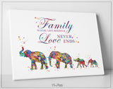 Elephant Family Same Sex Two Dads Watercolor Print Wall Art Gay Adoption LGBT Family Love Wins Wedding Gift Love is Love Gift Mr and Mr-1707