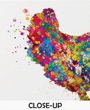 Chicken Family Watercolor Print Housewarming Gift Family Love Nursery Chicken and Chicks Hen and Baby Chicks Farm Animal Country House-1709