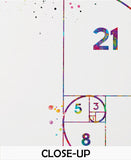 Fibonacci Spiral Watercolor Print Fibonacci Sequence Numbers Golden Spiral Geometric Art Golden Ratio Science Art Dorm Wall Mathematics-1041