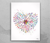 Circuit Board Heart Watercolor Print Science Art Computer Art Motherboard Computer Technology Anatomy Science Poster Nerd Gift Wall Art-1720