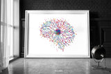 Circuit Brain Watercolor Print Medical Art Science Art Neuroscience Wall Art Neurology Human Brain Tech Gift Computer Technology Art-1745