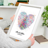 Fingerprint Heart Watercolor Print Housewarming Gift Wall Decor Personalized Gift Wedding Gift LGBT Gay Lesbian Custom Gift Wall Art-1690