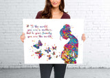 Pregnant Woman Quote Watercolor Print Pregnancy Mom Gift Butterfly Obstetrician Nursing Baby Shower New Mum Art Mother Gift Midwife Gift-343