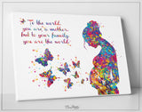 Pregnant Woman Quote Watercolor Print Pregnancy Mom Gift Butterfly Obstetrician Nursing Baby Shower New Mum Art Mother Gift Midwife Gift-343