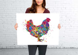Chicken Watercolor Print Chicken Art Print House Warming Gift Pet Gift Animal Love Nursery Animal Decor Poster Farm Animal Poster-505