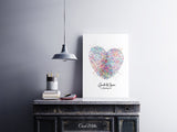 Fingerprint Heart Watercolor Print Housewarming Gift Wall Decor Personalized Gift Wedding Gift LGBT Gay Lesbian Custom Gift Wall Art-1690