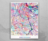 Amsterdam Map Netherland Amsterdam City Map Art Print Wall Art Poster Holland Wall Decor Wanderlust Decor Wall Hanging Travel Decor [NO 788]