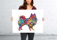 American Eskimo Dog Watercolor Print Eskie Dog Art Custom Dog Portrait Pet Gift Animal Dog Painting Doglover Gift Personelize Poster-1488
