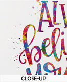 Always Believe in Yourself Quote Watercolour Print Housewarming Gift Motivational Quote Art Wall Art Office Decor Calligraphy Typo Art-600
