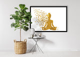 Yoga Art Gold Yogi Yoga Poster Yoga Pose Yoga Print Yoga Woman Watercolor Yoga Studio Sukhasana Pose Yoga Wall Decor Yoga Gift Yoga-929