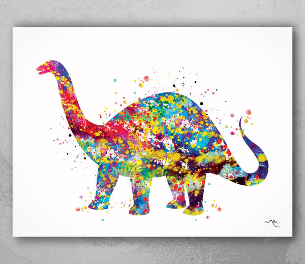 Brontosaurus Dinosaur Art Print Watercolor Print Art Poster For Kids Boys Bedroom Children Nursery Wall Decor Home Decor Wall Hanging-208