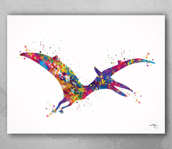 Pterodactyl Dinosaur Art Print Watercolor Print Art Poster For Kids Boys Bedroom Children Nursery Wall Decor Home Decor Wall Hanging-1755