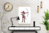 Archer Girl Watercolor Print Archery Female Woman Mom Bow and Arrow Girls Bowhunting Wall Art Fearless Girl Warrior Woman Wall Hanging-1757