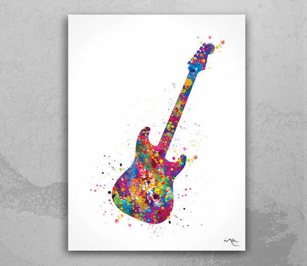 Electric Guitar Music Instrument Watercolor Art Print Wall Art Poster Music Art Wall Decor Art Home Decor Musician Gift Wall Hanging No-953