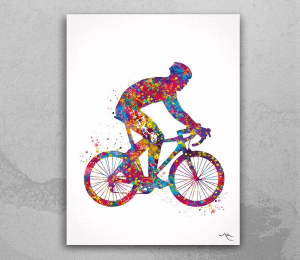 Road Biker Watercolor Print Road Cyclist Gift Biker Poster Touring Bike  Speed Cycling Biking Bike Wall Art Bicycling Bicycle Wall Art-1783