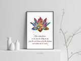 Lotus Quote Watercolor Print Nice Quote Gift Poster Yoga Studio Relaxation Housewarming Inspirational Wall Art Motivational Quote Art-1489