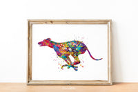 Greyhound Watercolor Print, Lurcher Dog, Greyhound Painting, Greyhound Running, Greyhound Print, Greyhound Gift, Dog Art, Dog Lover Gift-905