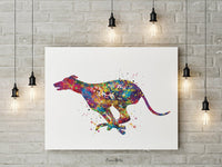 Greyhound Watercolor Print, Lurcher Dog, Greyhound Painting, Greyhound Running, Greyhound Print, Greyhound Gift, Dog Art, Dog Lover Gift-905