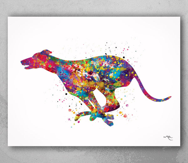 Greyhound Watercolor Print, Lurcher Dog, Greyhound Painting, Greyhound Running, Greyhound Print, Greyhound Gift, Dog Art, Dog Lover Gift-905