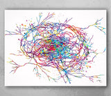 Epilepsy Brain Art Watercolor Print Abstract  Medical Art Science Neurology Brain Cell Psychiatry Therapy Art Doctor Poster Wall Art-1819