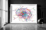 Epilepsy Brain Art Watercolor Print Abstract  Medical Art Science Neurology Brain Cell Psychiatry Therapy Art Doctor Poster Wall Art-1819