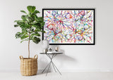 Neural Connections Watercolor Print Abstract  Medical Art Science Neurology Brain Psychiatry Therapy Art Doctor Poster Neuron Synapses-1827
