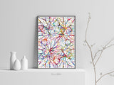 Neural Connections Watercolor Print Abstract  Medical Art Science Neurology Brain Psychiatry Therapy Art Doctor Poster Neuron Synapses-1827