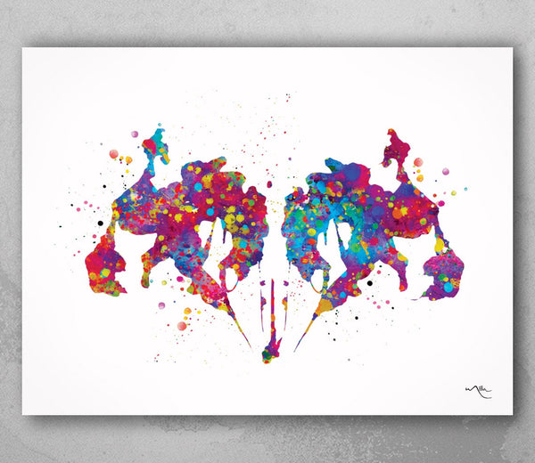 Rorschach inkblot Art Abstract Watercolor Print Psychology Psychiatry Wall Art Psychotherapist Psychologist Medical Art Clinic Decor-1795