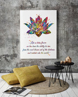 Lotus Quote Watercolor Print Nice Quote Gift Poster Yoga Studio Relaxation Housewarming Inspirational Wall Art Motivational Quote Art-1489
