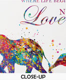 Elephant Family Watercolor Print Mother and Two Babies Kids Family Quote  Family Gift Wall Art Christmas Gift Childrens Nursery Decor-1845