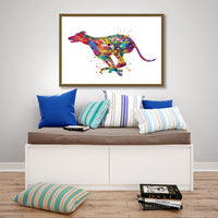 Greyhound Watercolor Print, Lurcher Dog, Greyhound Painting, Greyhound Running, Greyhound Print, Greyhound Gift, Dog Art, Dog Lover Gift-905