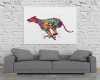 Greyhound Watercolor Print, Lurcher Dog, Greyhound Painting, Greyhound Running, Greyhound Print, Greyhound Gift, Dog Art, Dog Lover Gift-905