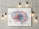 Epilepsy Brain Art Watercolor Print Abstract  Medical Art Science Neurology Brain Cell Psychiatry Therapy Art Doctor Poster Wall Art-1819