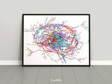 Epilepsy Brain Art Watercolor Print Abstract  Medical Art Science Neurology Brain Cell Psychiatry Therapy Art Doctor Poster Wall Art-1819