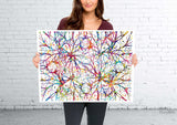 Neural Connections Watercolor Print Abstract  Medical Art Science Neurology Brain Psychiatry Therapy Art Doctor Poster Neuron Synapses-1827