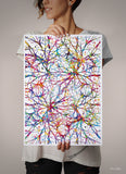 Neural Connections Watercolor Print Abstract  Medical Art Science Neurology Brain Psychiatry Therapy Art Doctor Poster Neuron Synapses-1827
