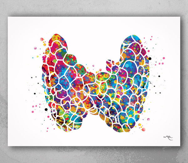 Thyroid Gland Art Watercolor Print Abstract Medical Art Science Endocrinology Art Endocrinologist Art Doctor Clinic Endocrine System -542