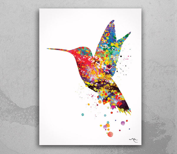 Hummingbird Watercolor Print Housewarming Gift Positive Gift Wedding Gift Wall Art Poster Giclee Wall Decor Art Home Decor Wall Hanging-42