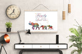 Elephant Family Watercolor Print Mother and Two Babies Kids Family Quote  Family Gift Wall Art Christmas Gift Childrens Nursery Decor-1845