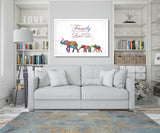 Elephant Family Watercolor Print Mother and Two Babies Kids Family Quote  Family Gift Wall Art Christmas Gift Childrens Nursery Decor-1845