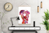 Mother and Two Daughters Watercolor Print Mother with Baby Twin Babys Mom and Childrens Mum and Kids Girl Baby Shower Nursery Decor-1878